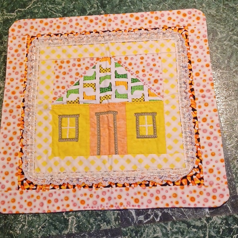 Handcrafted baby blanket carrier cover or wall decor